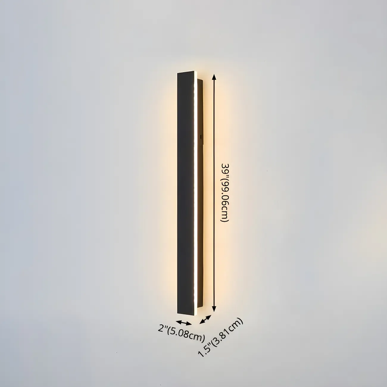 Modern Metal Black Linear LED Outdoor Wall Light