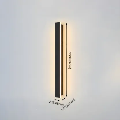 Modern Metal Black Linear LED Outdoor Wall Light