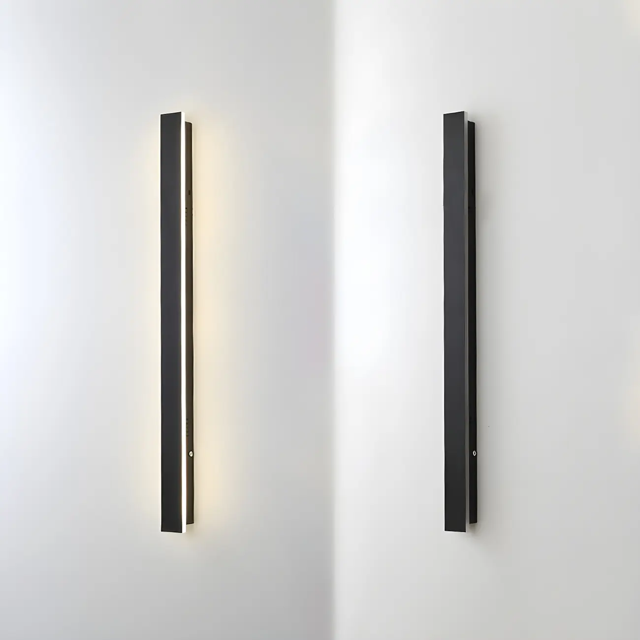 Modern Metal Black Linear LED Outdoor Wall Light | homeyfad