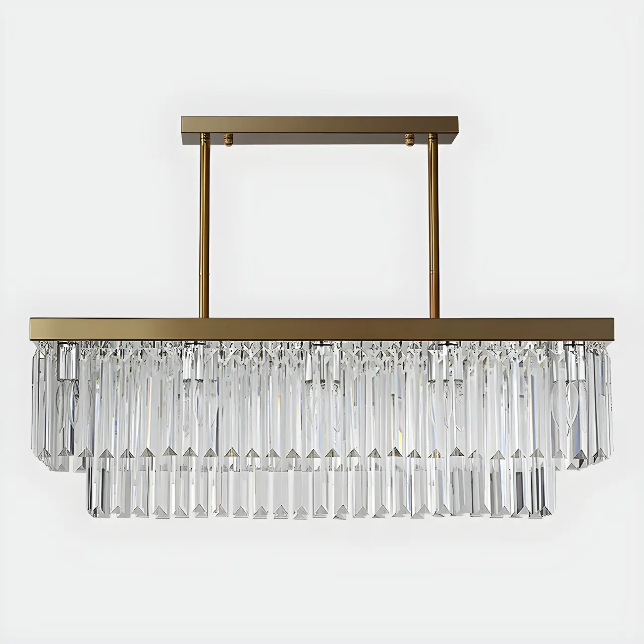 Modern Large Crystal Rectangle Island Pendant Light Image - 8 | homeyfad