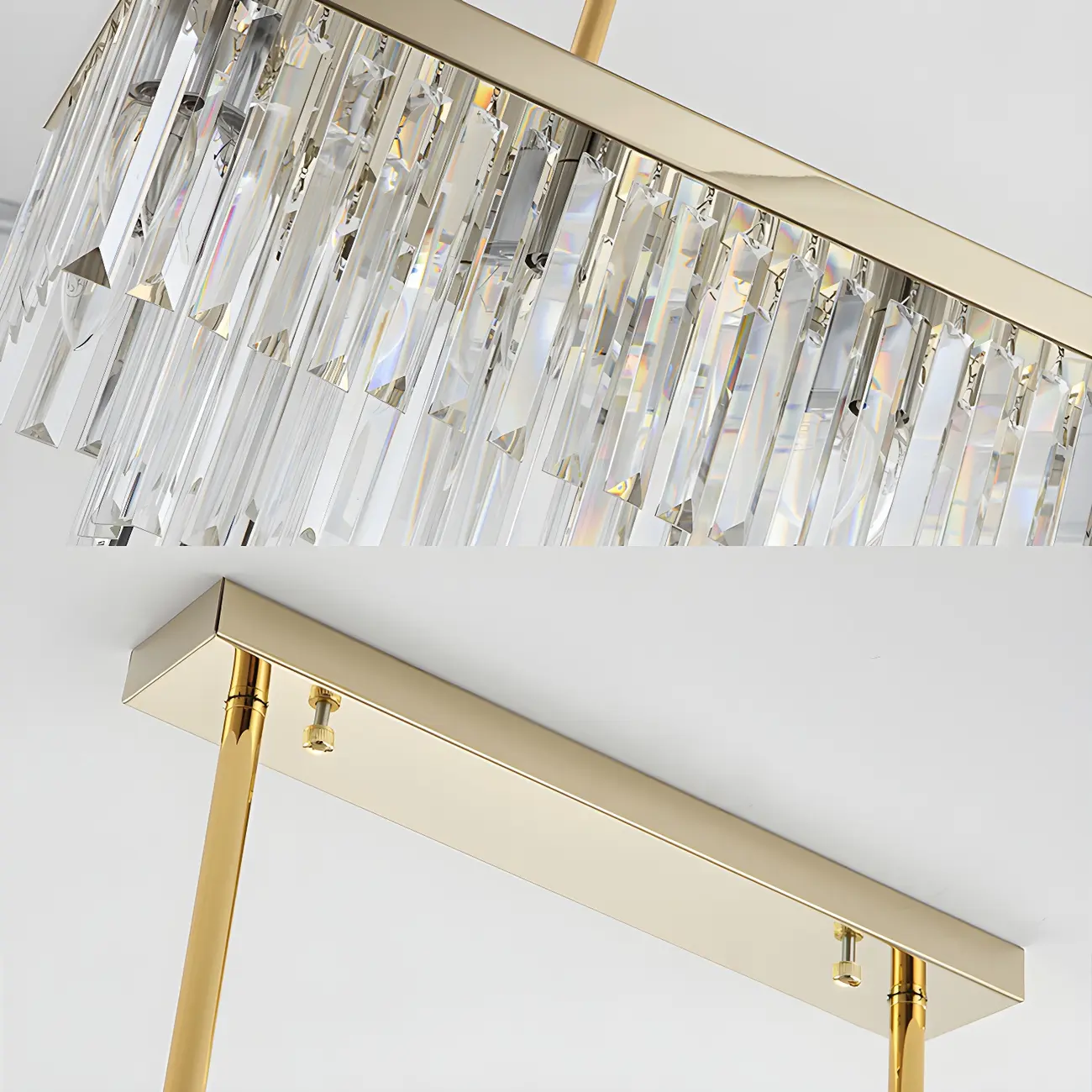 Modern Large Crystal Rectangle Island Pendant Light Image - 9 | homeyfad