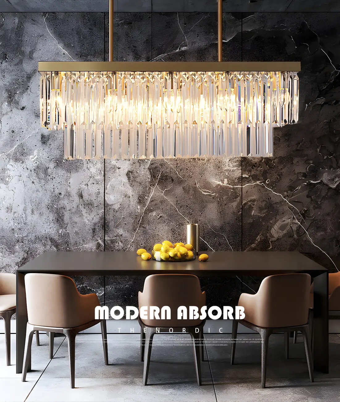 Modern Large Crystal Rectangle Island Pendant Light Image - 13 | homeyfad