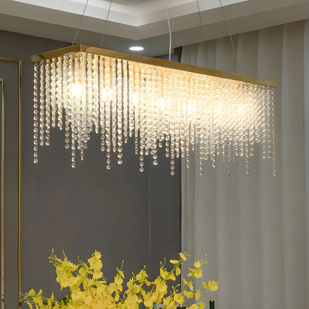 Kitchen Luxury Modern Gold Crystal Pendant Light Image - 3 | homeyfad