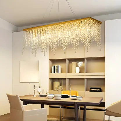 Kitchen Luxury Modern Gold Crystal Pendant Light Image - 6