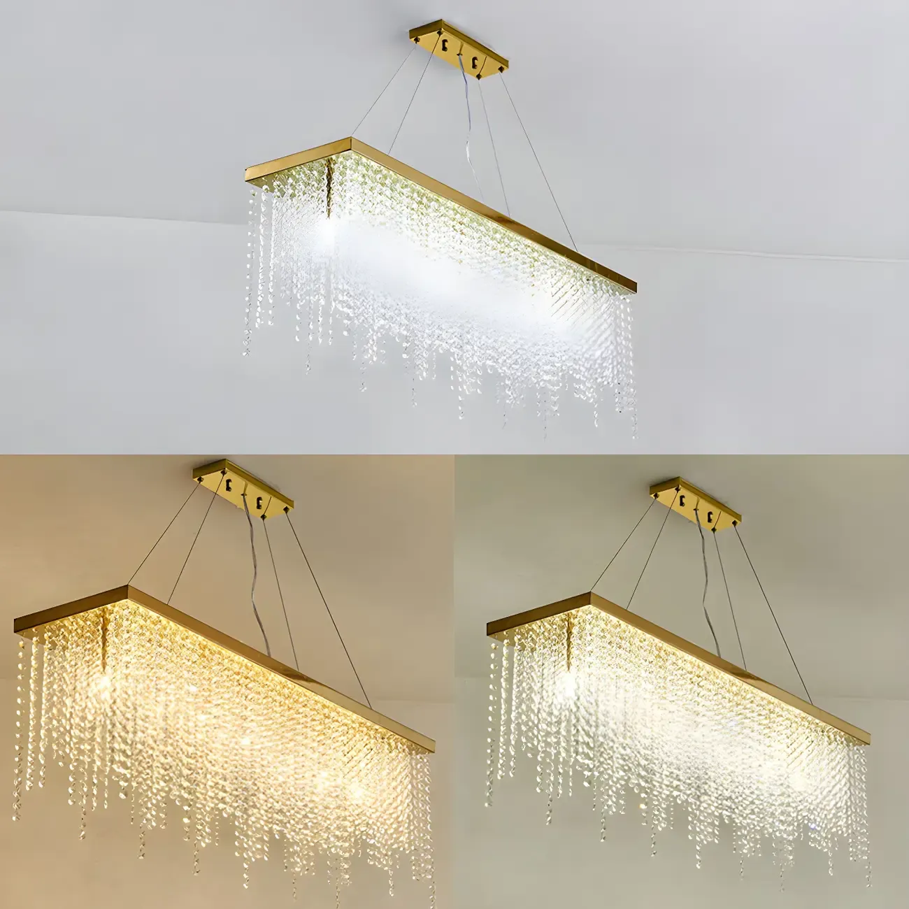 Kitchen Luxury Modern Gold Crystal Pendant Light Image - 10