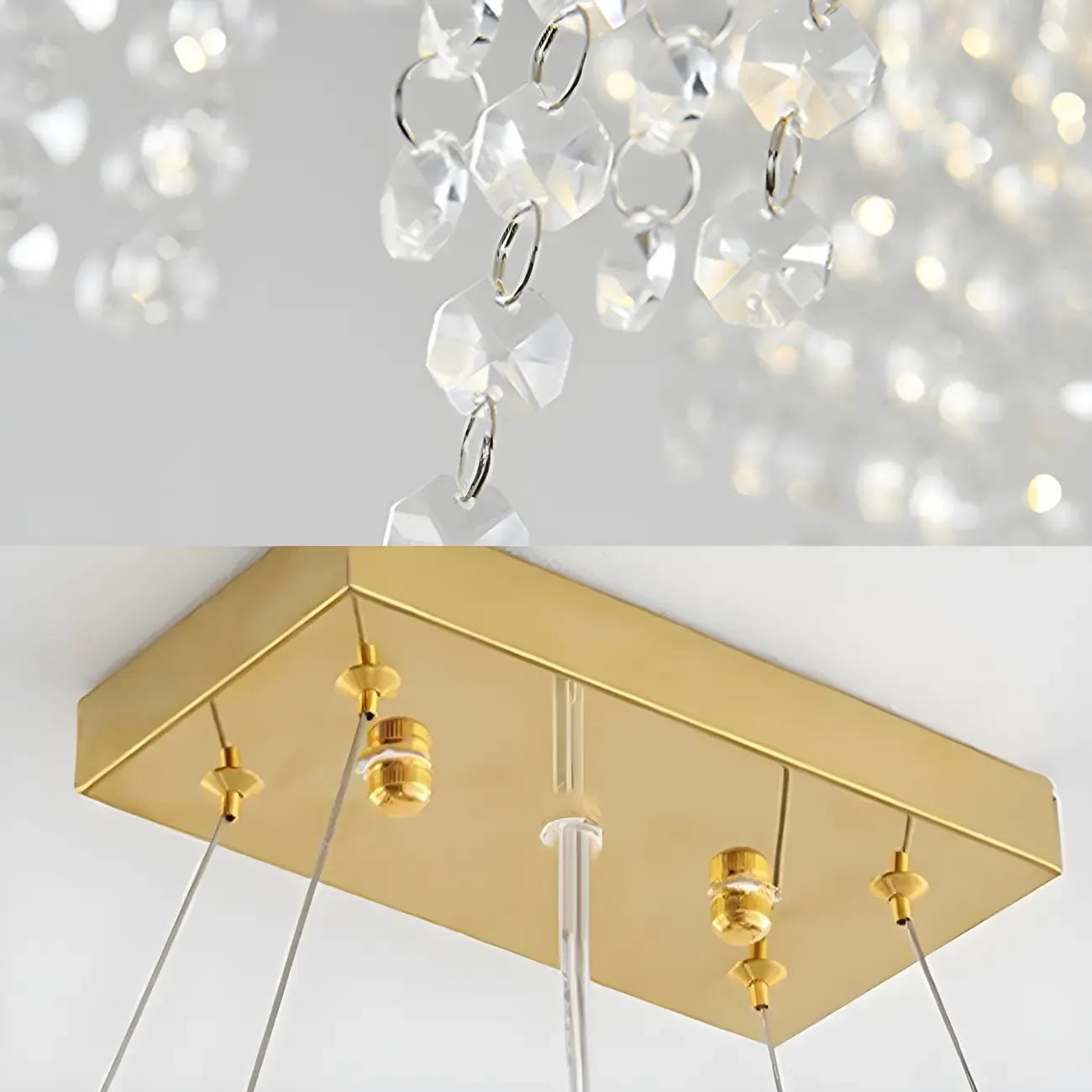Kitchen Luxury Modern Gold Crystal Pendant Light Image - 11