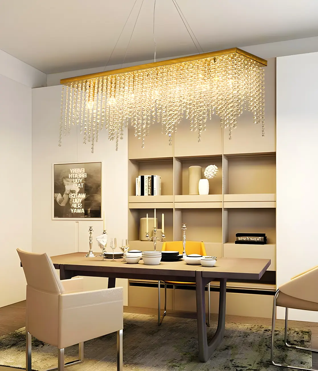 Kitchen Luxury Modern Gold Crystal Pendant Light Image - 4 | homeyfad