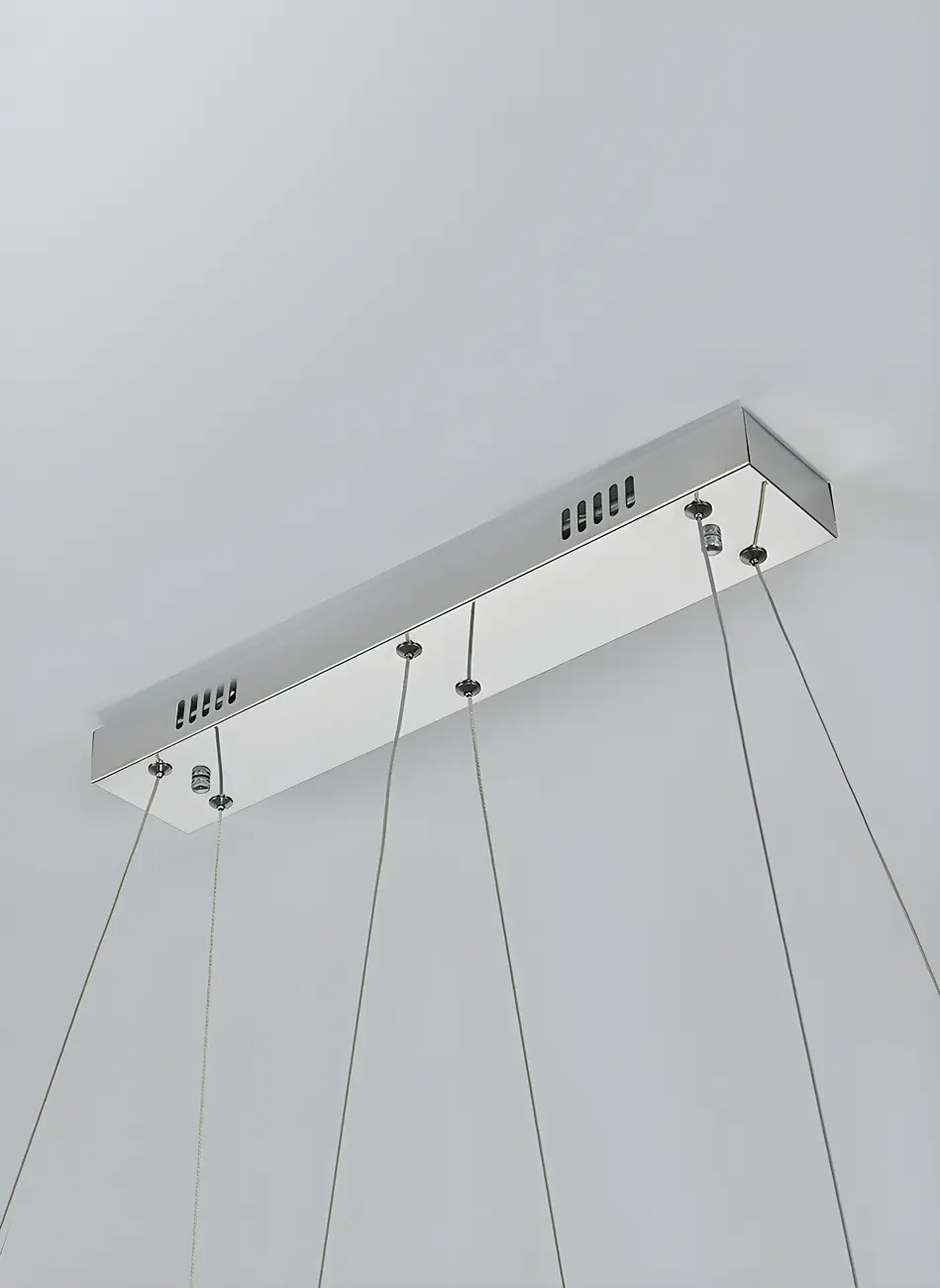 2-Tier Modern Silver Crystal Oval Island Chandelier Image - 9 | homeyfad