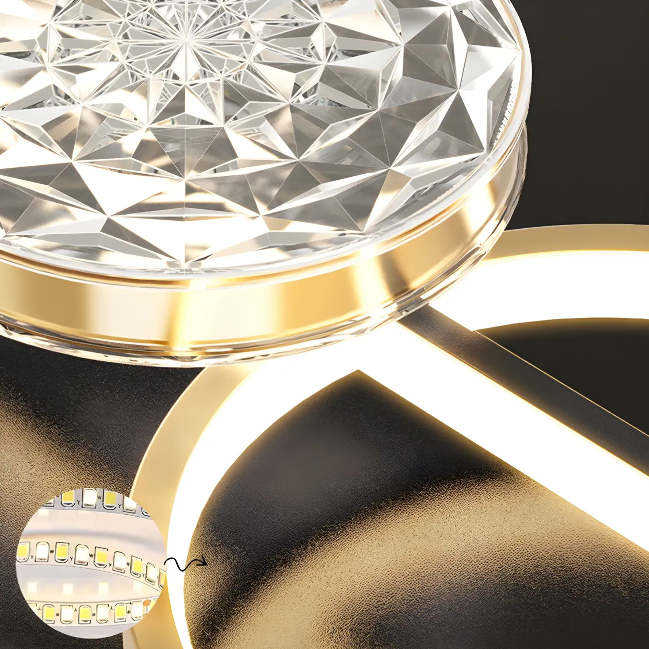 Contemporary LED Gold-Black Linear Island Chandelier Image - 6 | homeyfad