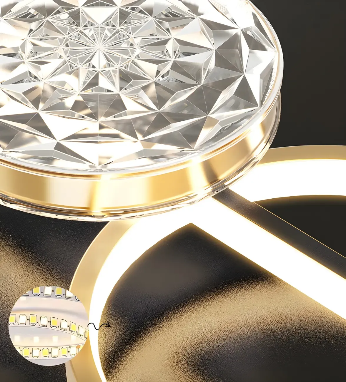 Contemporary LED Gold-Black Linear Island Chandelier Image - 9