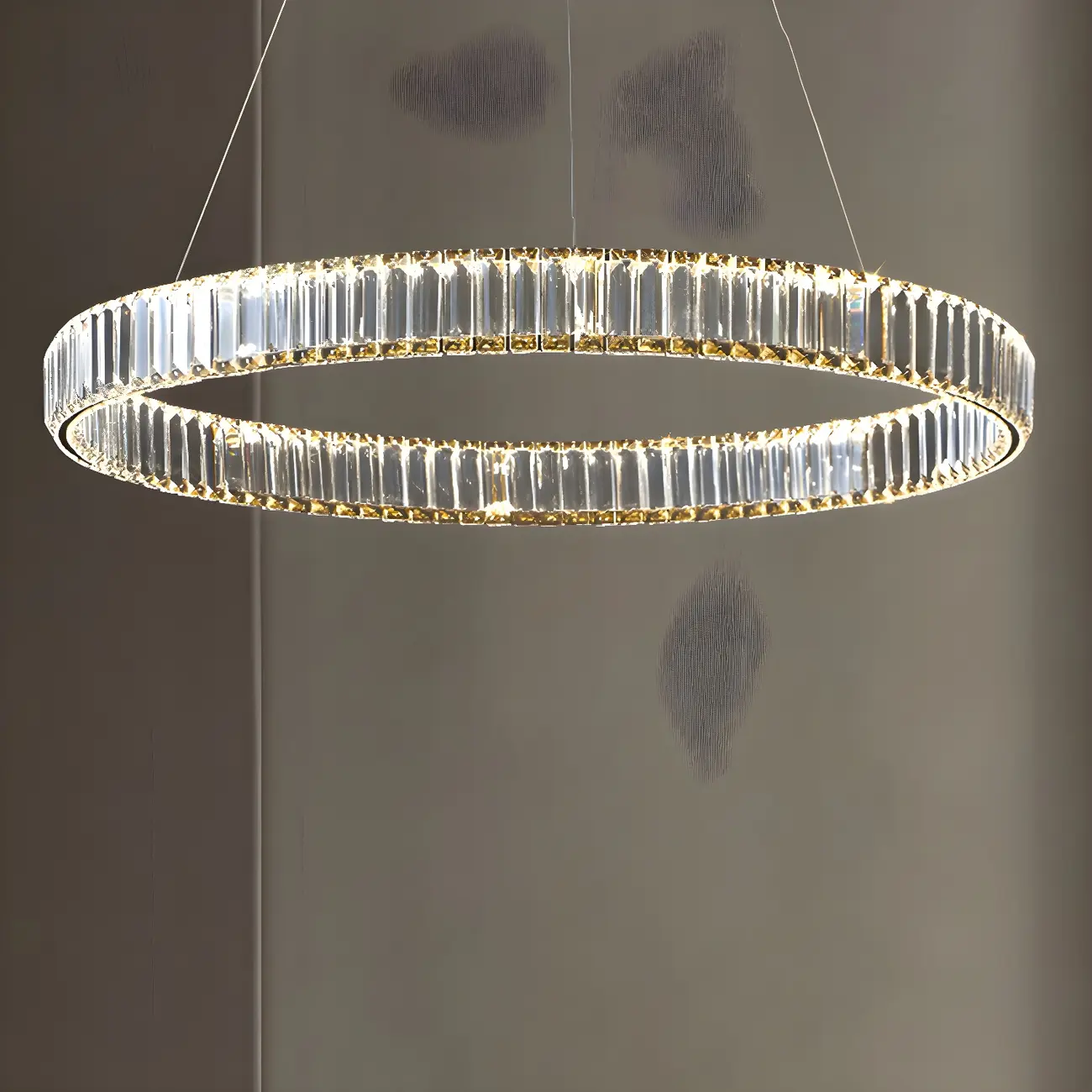 Dining Area Modern Crystal LED Ring Pendant Image - 3 | homeyfad