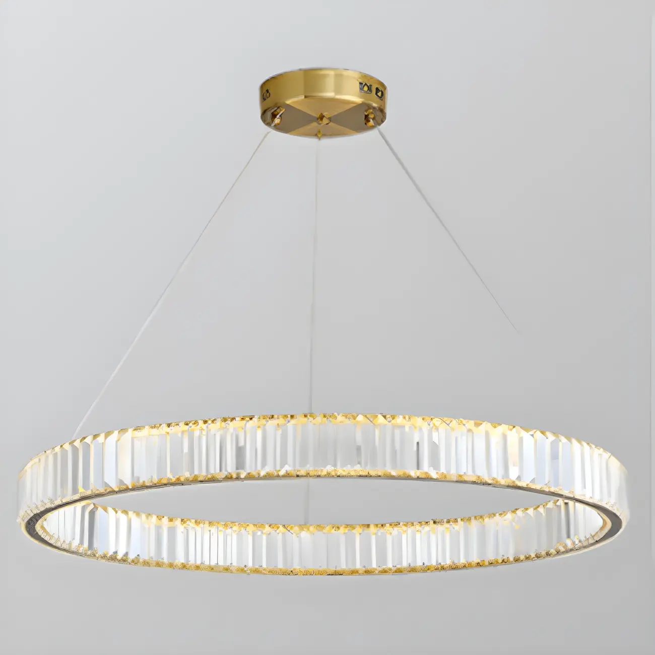 Dining Area Modern Crystal LED Ring Pendant Image - 1 | homeyfad