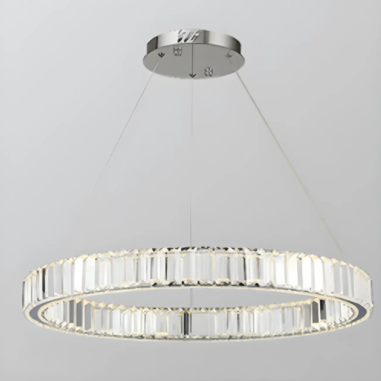 Dining Area Modern Crystal LED Ring Pendant Image - 2 | homeyfad