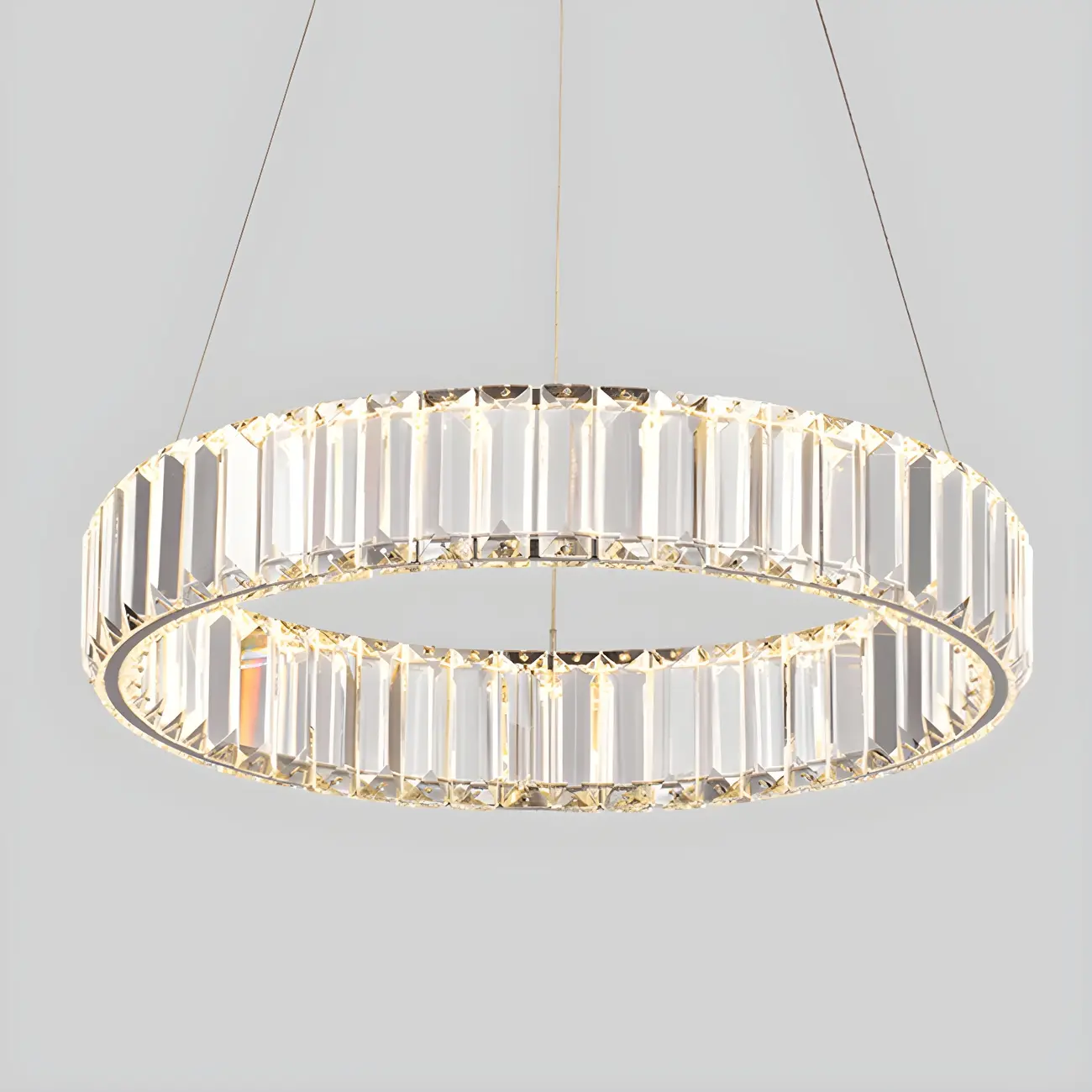 Dining Area Modern Crystal LED Ring Pendant Image - 4 | homeyfad