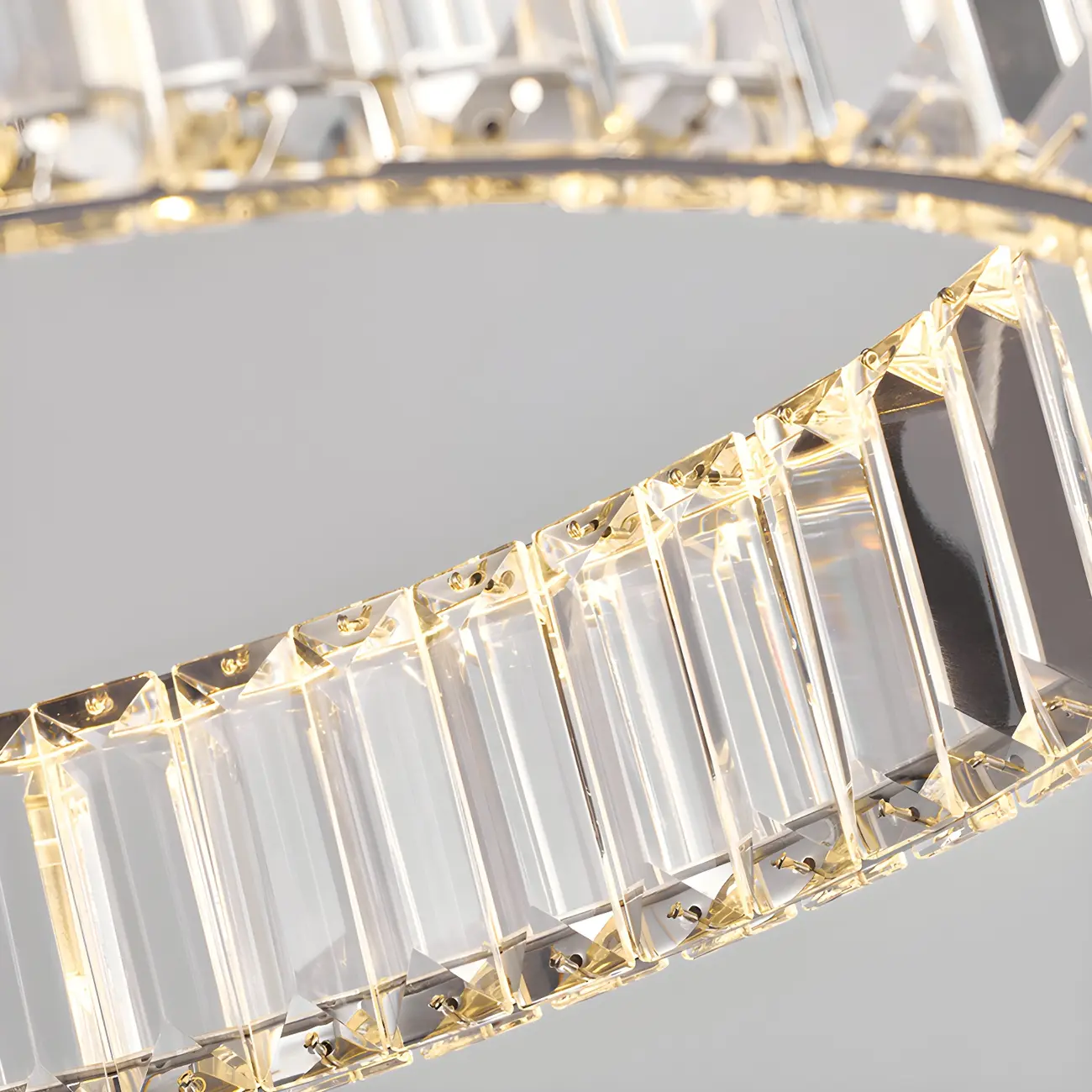 Dining Area Modern Crystal LED Ring Pendant Image - 5 | homeyfad