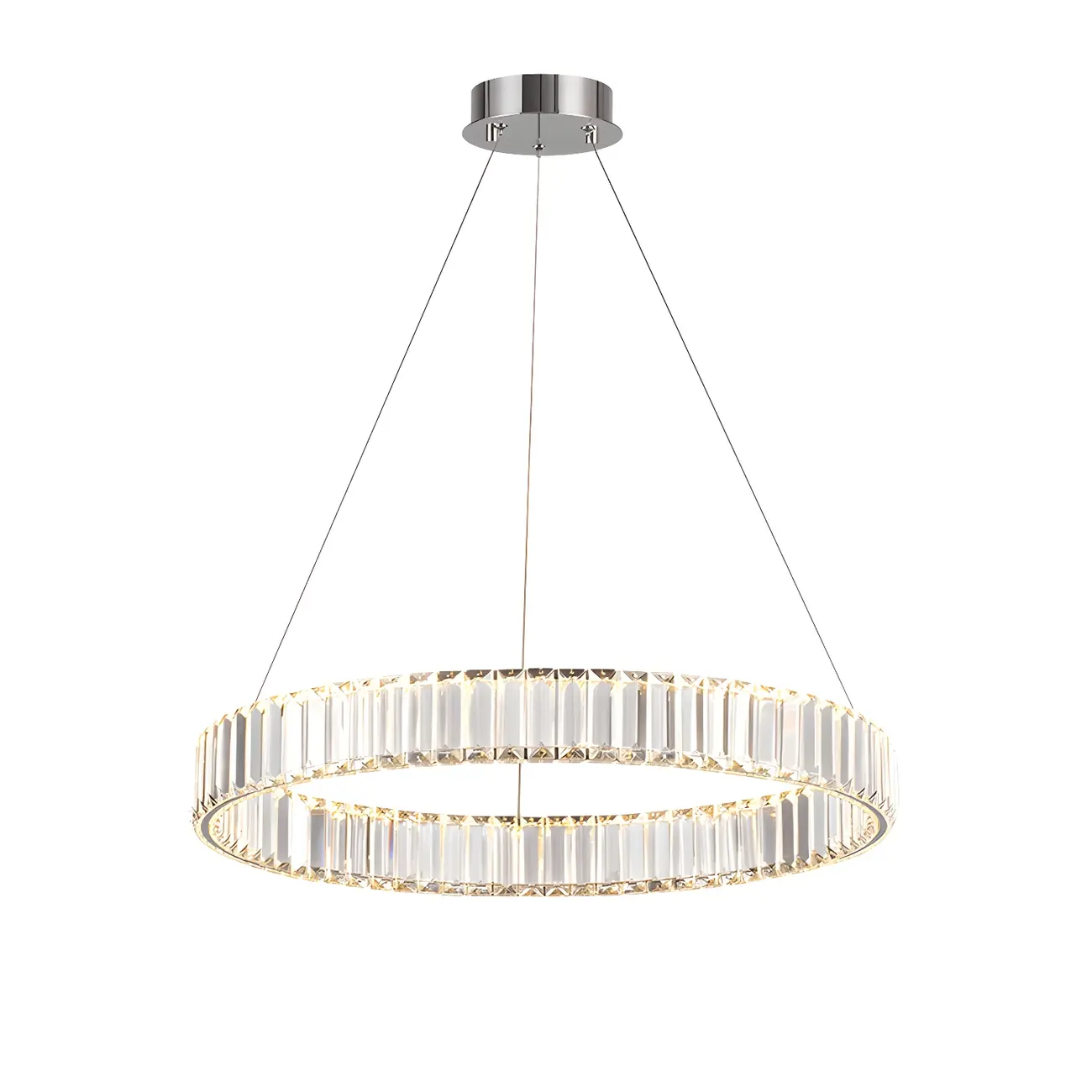 Dining Area Modern Crystal LED Ring Pendant Image - 7 | homeyfad