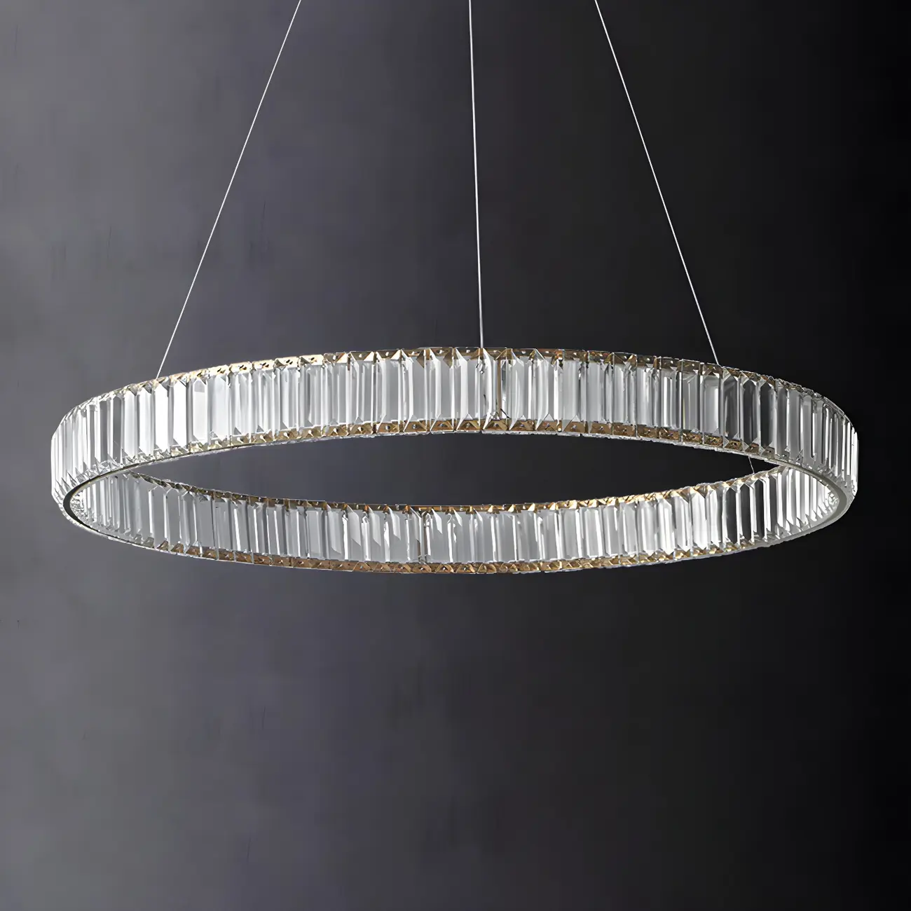 Dining Area Modern Crystal LED Ring Pendant Image - 10 | homeyfad