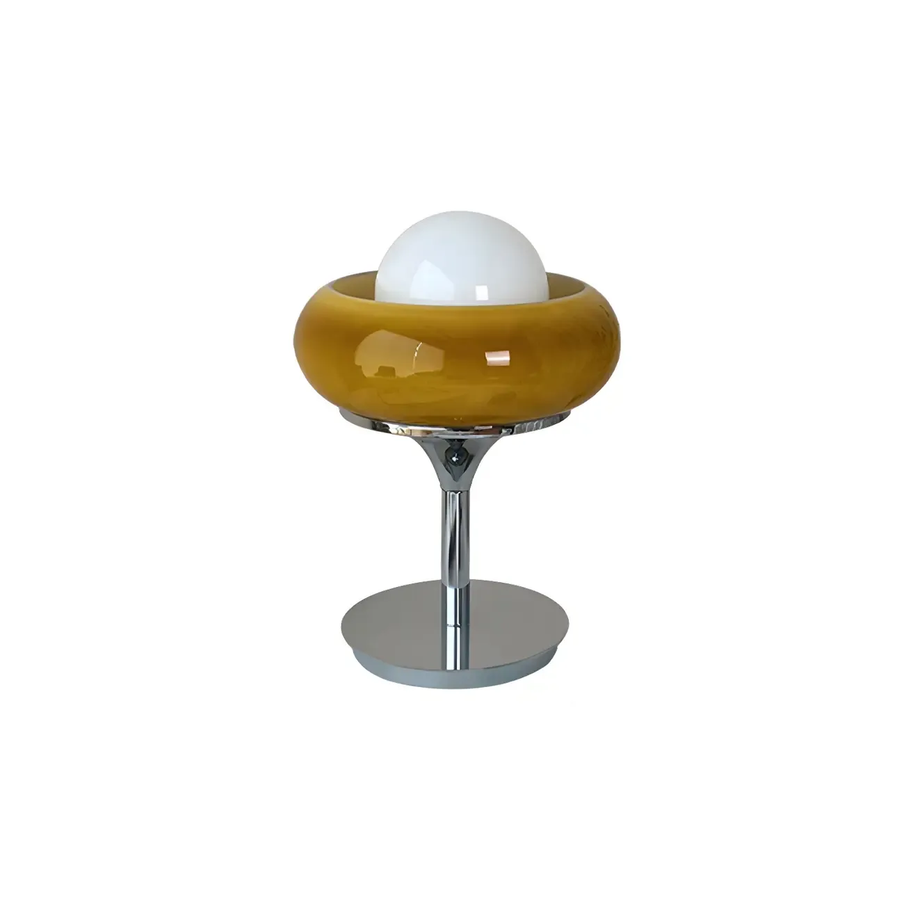 Modern Yellow Glass Table Lamp LED for Bedroom Image - 6