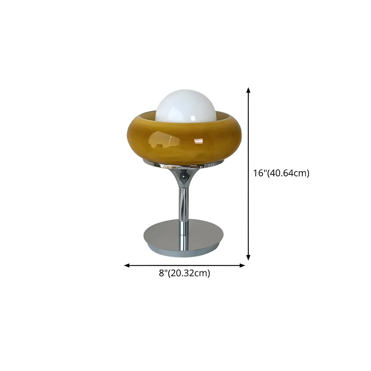Modern Yellow Glass Table Lamp LED for Bedroom Image - 7