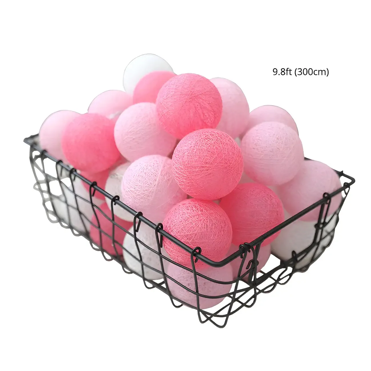 Colorful Rope Wrapped Ball LED Festive String Light Image - 10