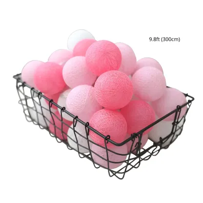 Colorful Rope Wrapped Ball LED Festive String Light Image - 10