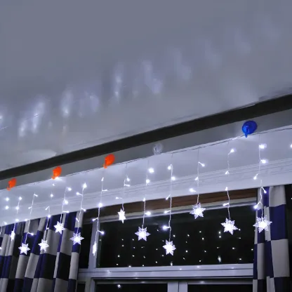 Snowflake Multicolor Plastic Curtain String Light Image - 2