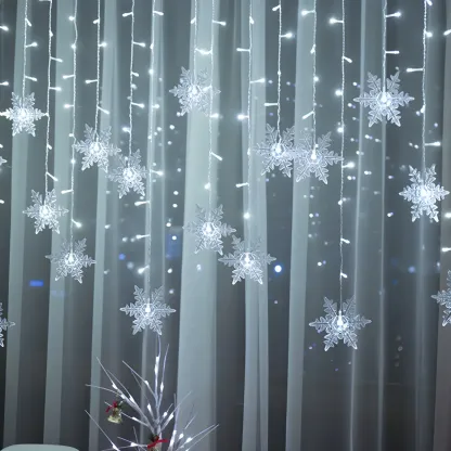 Snowflake Multicolor Plastic Curtain String Light Image - 4