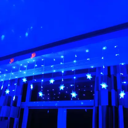 Snowflake Multicolor Plastic Curtain String Light Image - 3