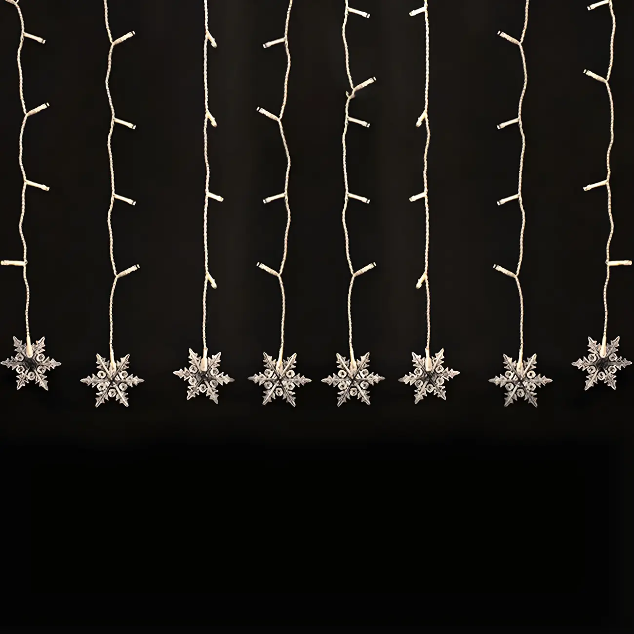 Snowflake Multicolor Plastic Curtain String Light Image - 9 | homeyfad