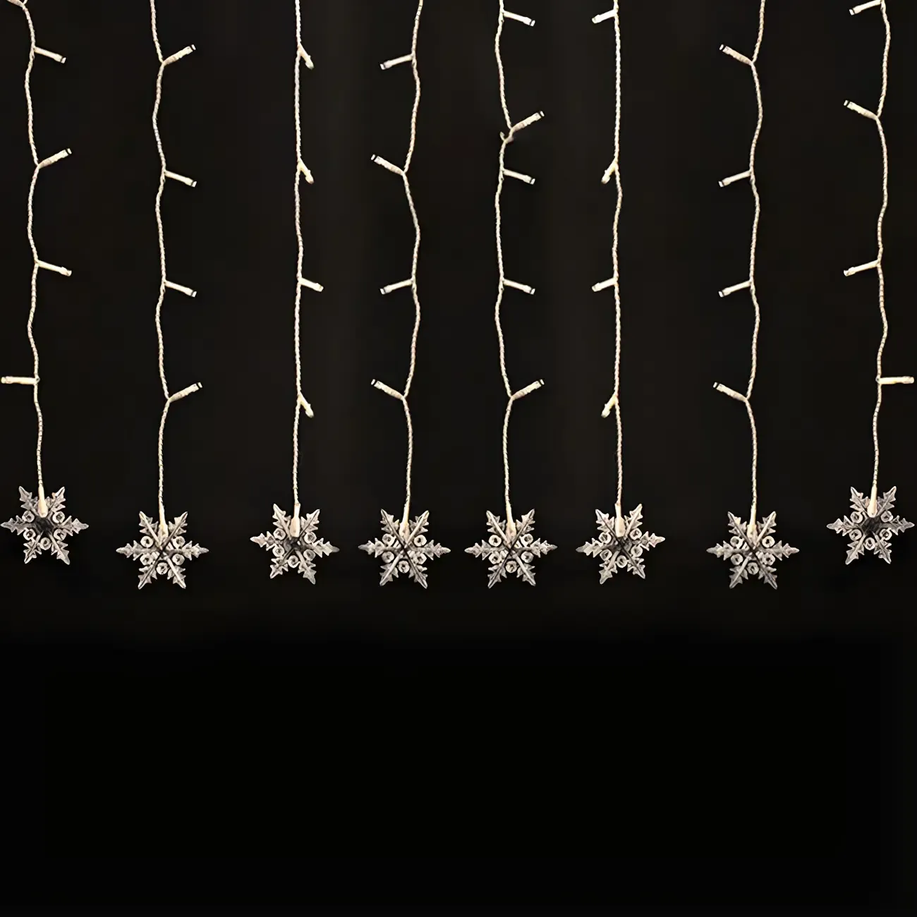 Snowflake Multicolor Plastic Curtain String Light Image - 9