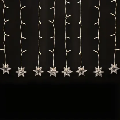 Snowflake Multicolor Plastic Curtain String Light Image - 9