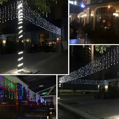 Snowflake Multicolor Plastic Curtain String Light Image - 10