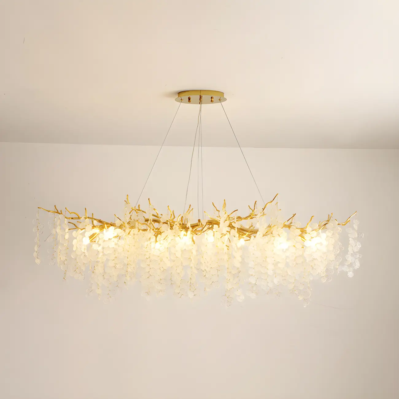 Contemporary Gold Crystal Chandelier for Dining Area Image - 6 | homeyfad
