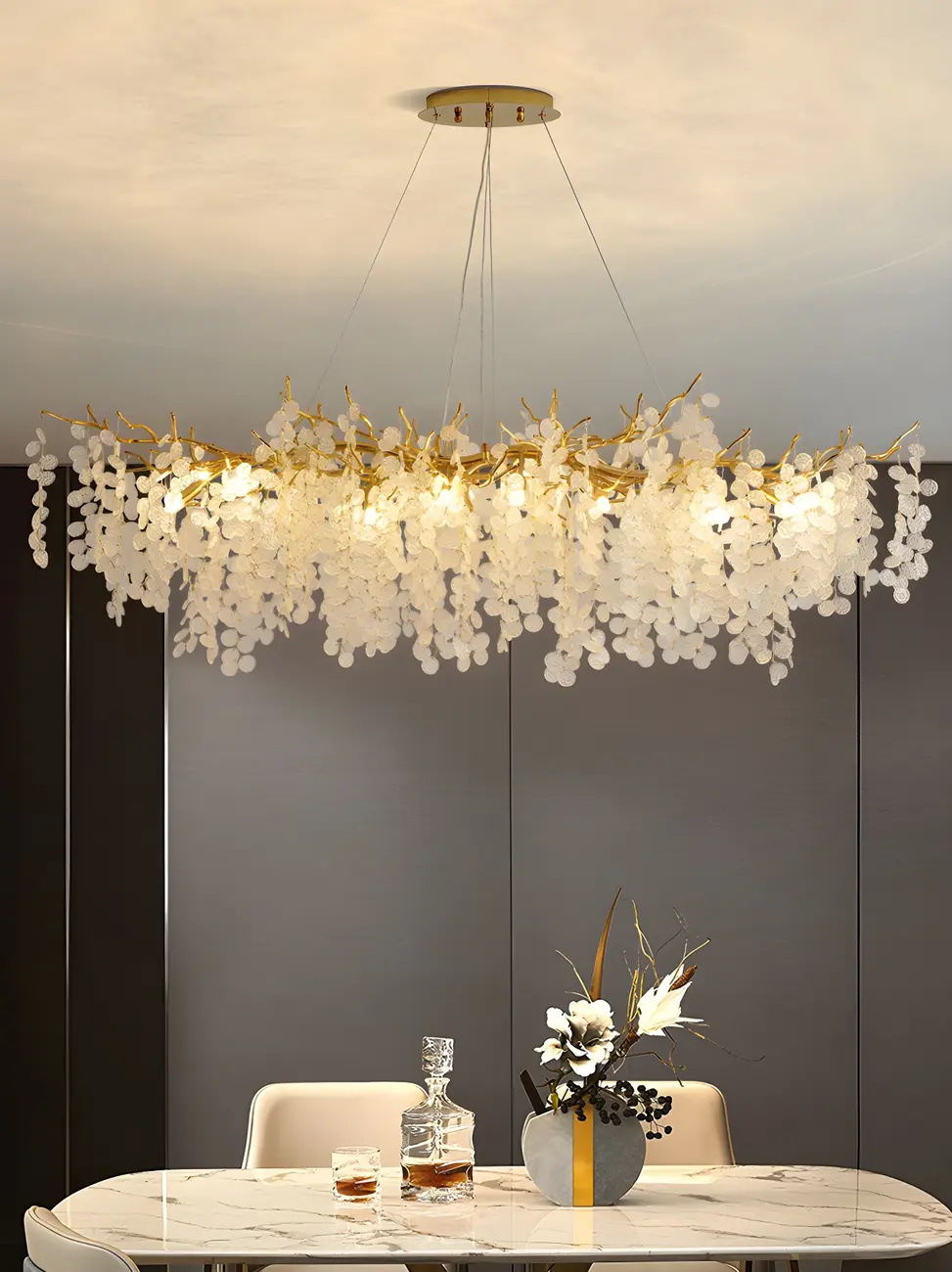 Contemporary Gold Crystal Chandelier for Dining Area Image - 9 | homeyfad