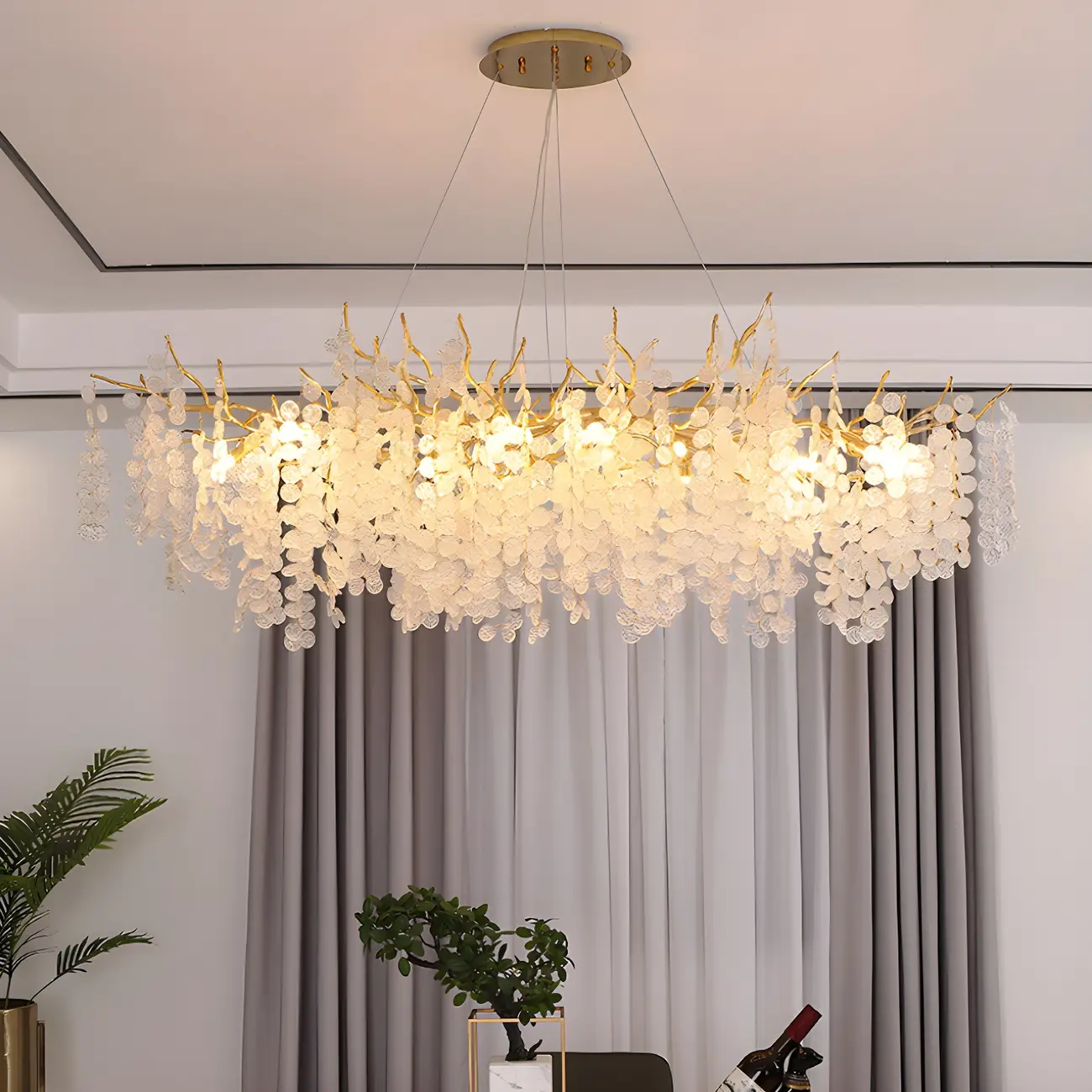 Contemporary Gold Crystal Chandelier for Dining Area Image - 10 | homeyfad