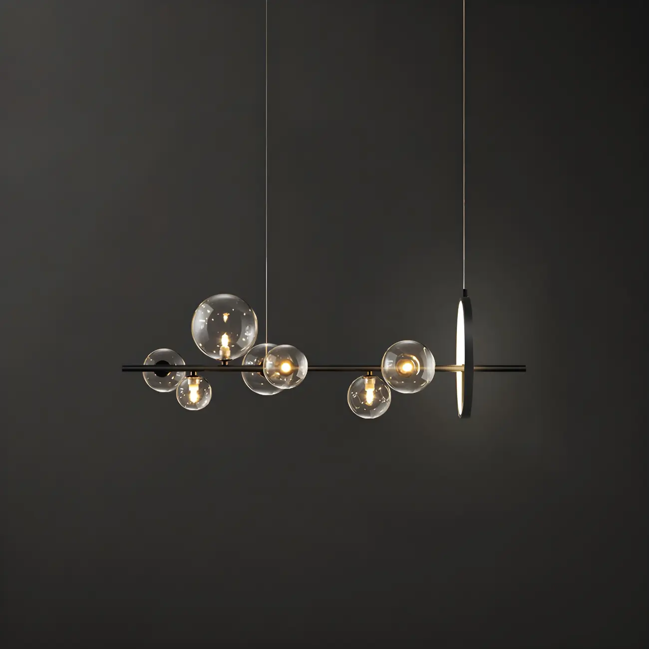 Artistic Black Glass Globe Island Hanging Light Image - 4 | homeyfad