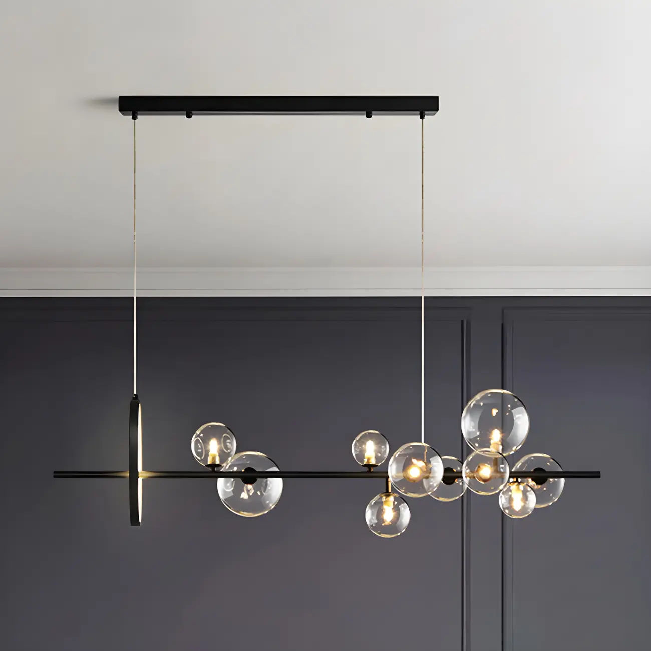 Artistic Black Glass Globe Island Hanging Light Image - 7 | homeyfad