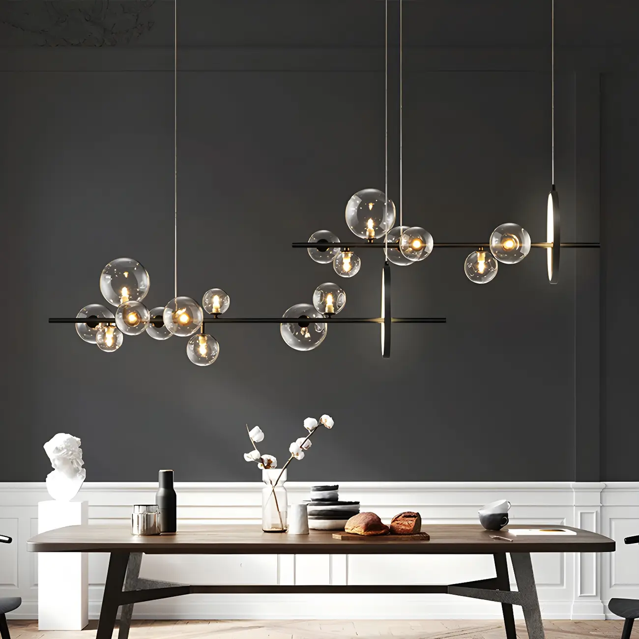 Artistic Black Glass Globe Island Hanging Light Image - 10 | homeyfad