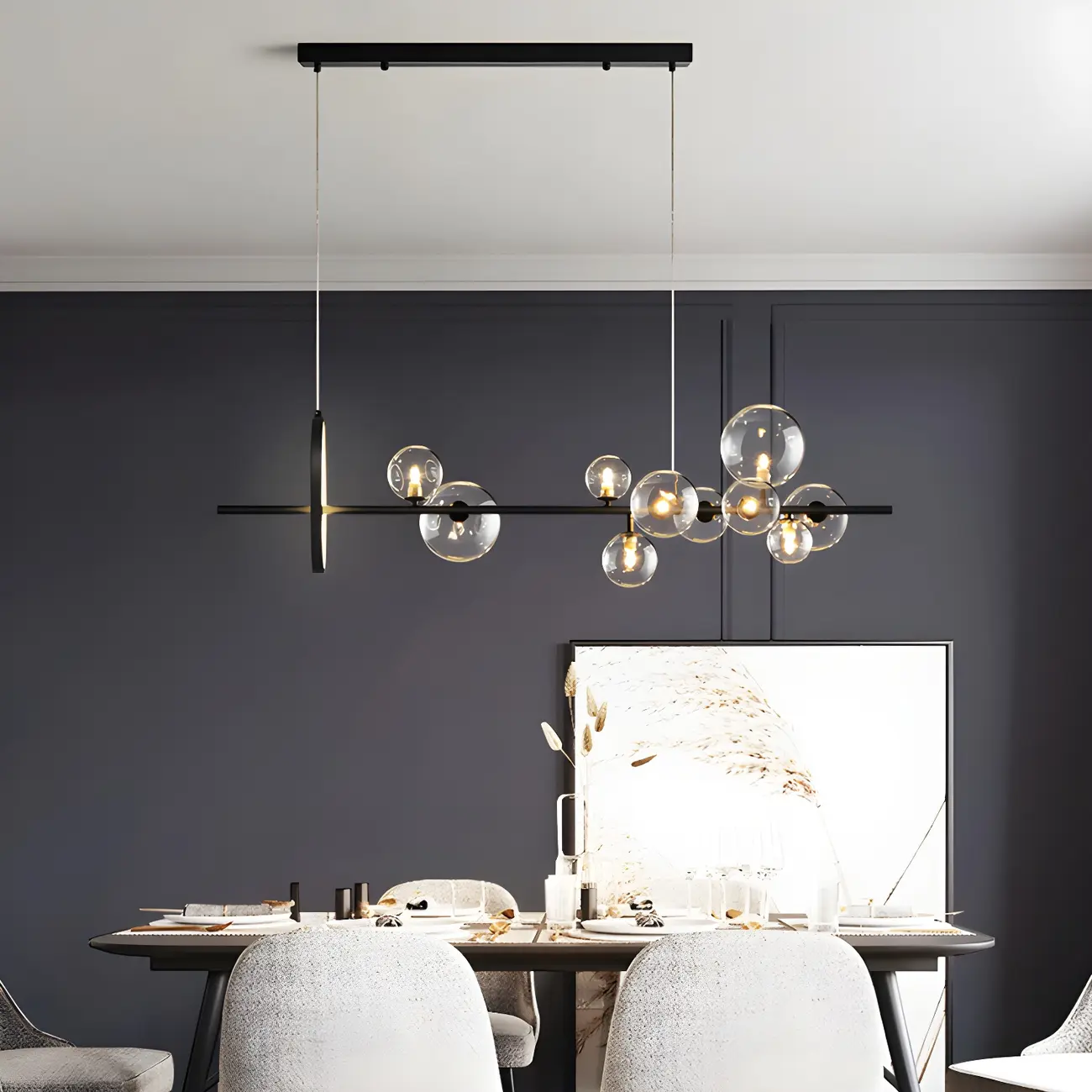 Artistic Black Glass Globe Island Hanging Light Image - 16 | homeyfad