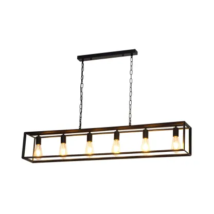 Traditional Brass Metal 6-light Pendant Light for Kitchen Image - 5