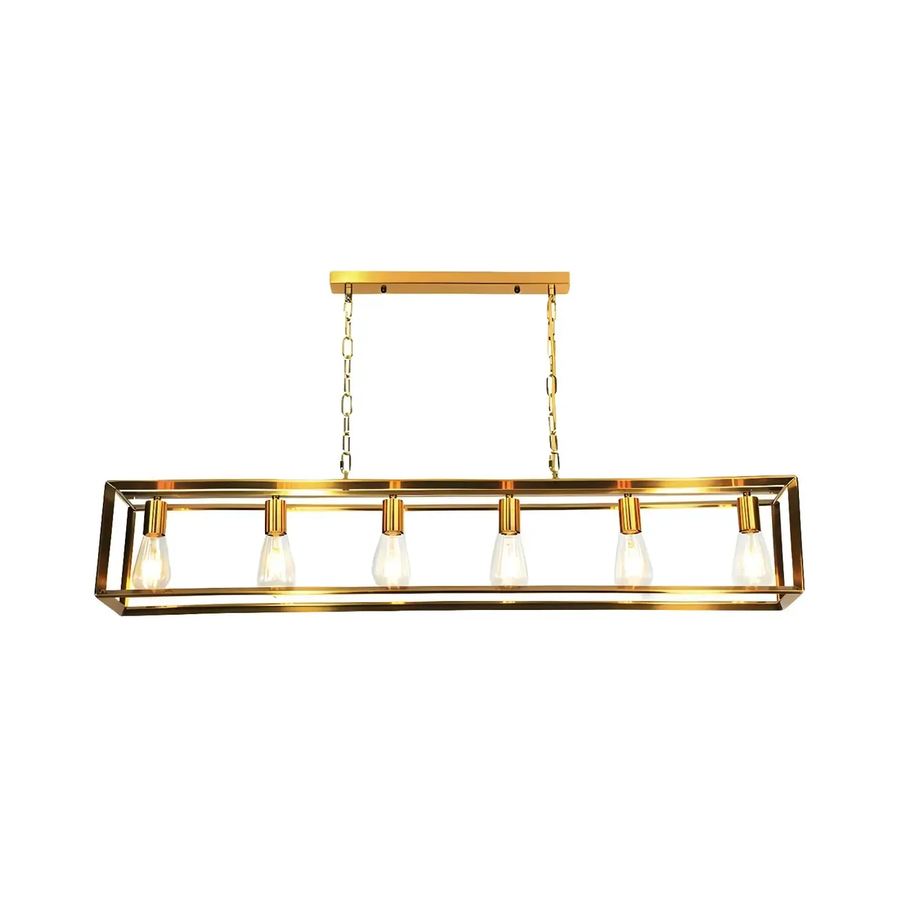 Traditional Brass Metal 6-light Pendant Light for Kitchen Image - 10