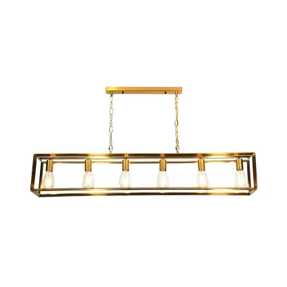 Traditional Brass Metal 6-light Pendant Light for Kitchen Image - 10