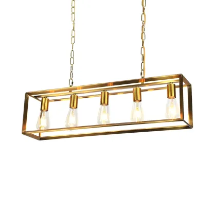Traditional Brass Metal 6-light Pendant Light for Kitchen Image - 11