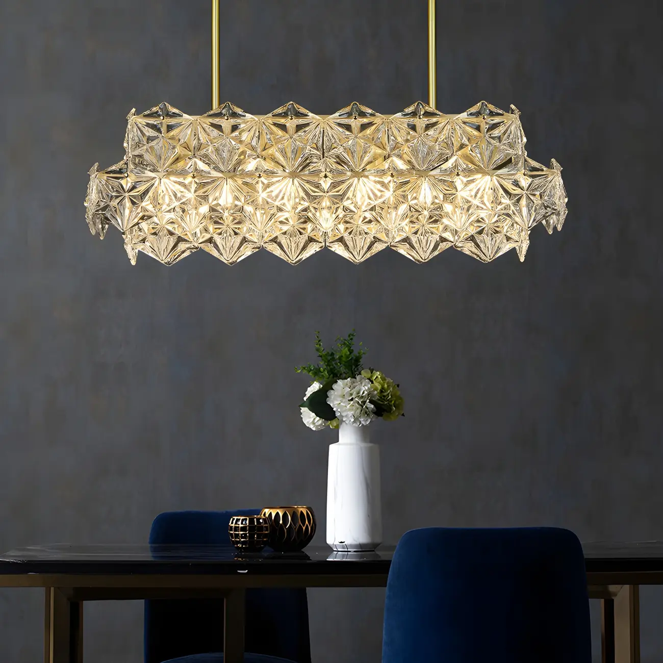 Sleek Modern Gold Crystal Chandelier for Kitchen Island Image - 6 | homeyfad