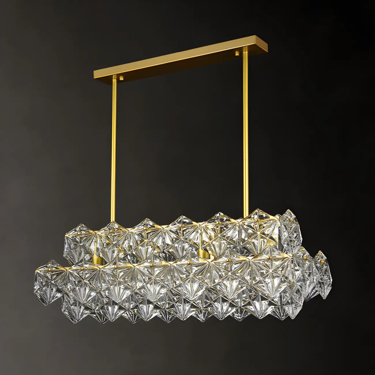 Sleek Modern Gold Crystal Chandelier for Kitchen Island Image - 10 | homeyfad
