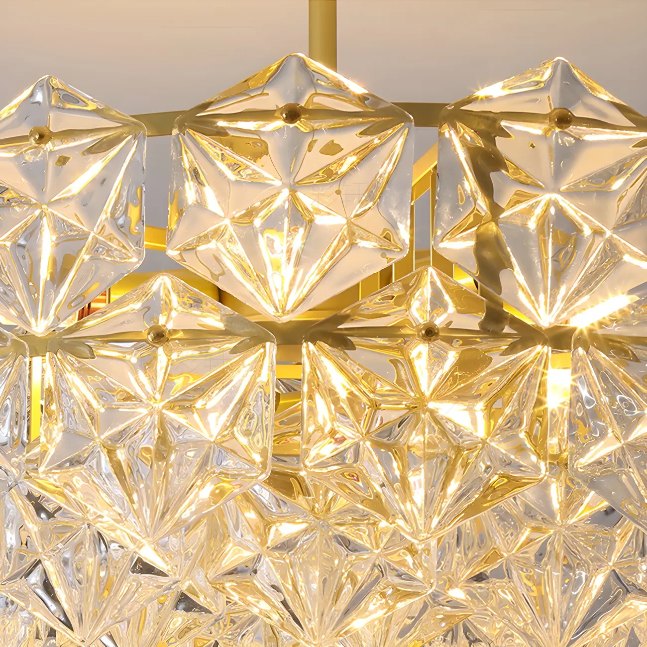 Sleek Modern Gold Crystal Chandelier for Kitchen Island Image - 12 | homeyfad