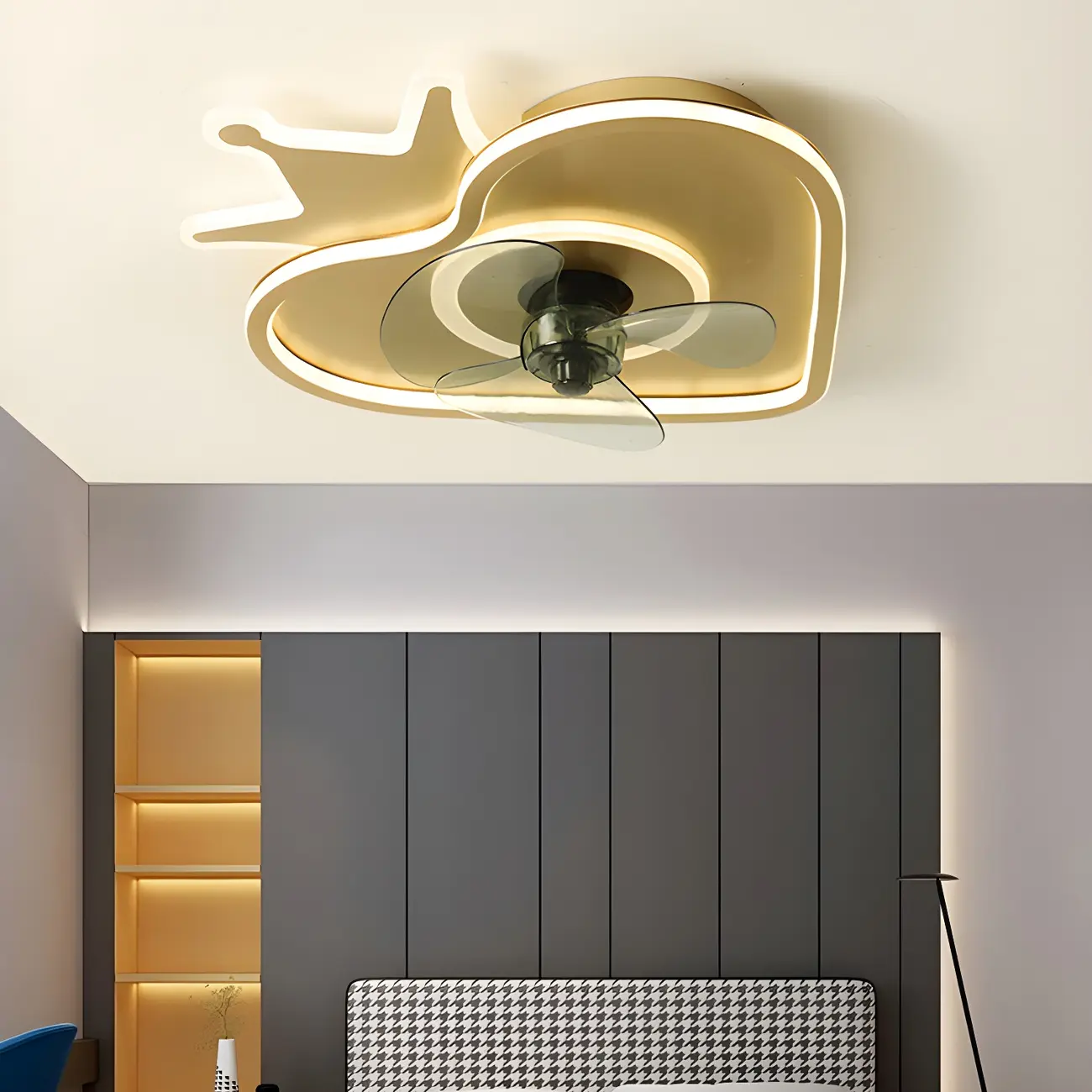 Kids Room Cartoon Heart Ceiling Fan with Light Image - 2 | homeyfad