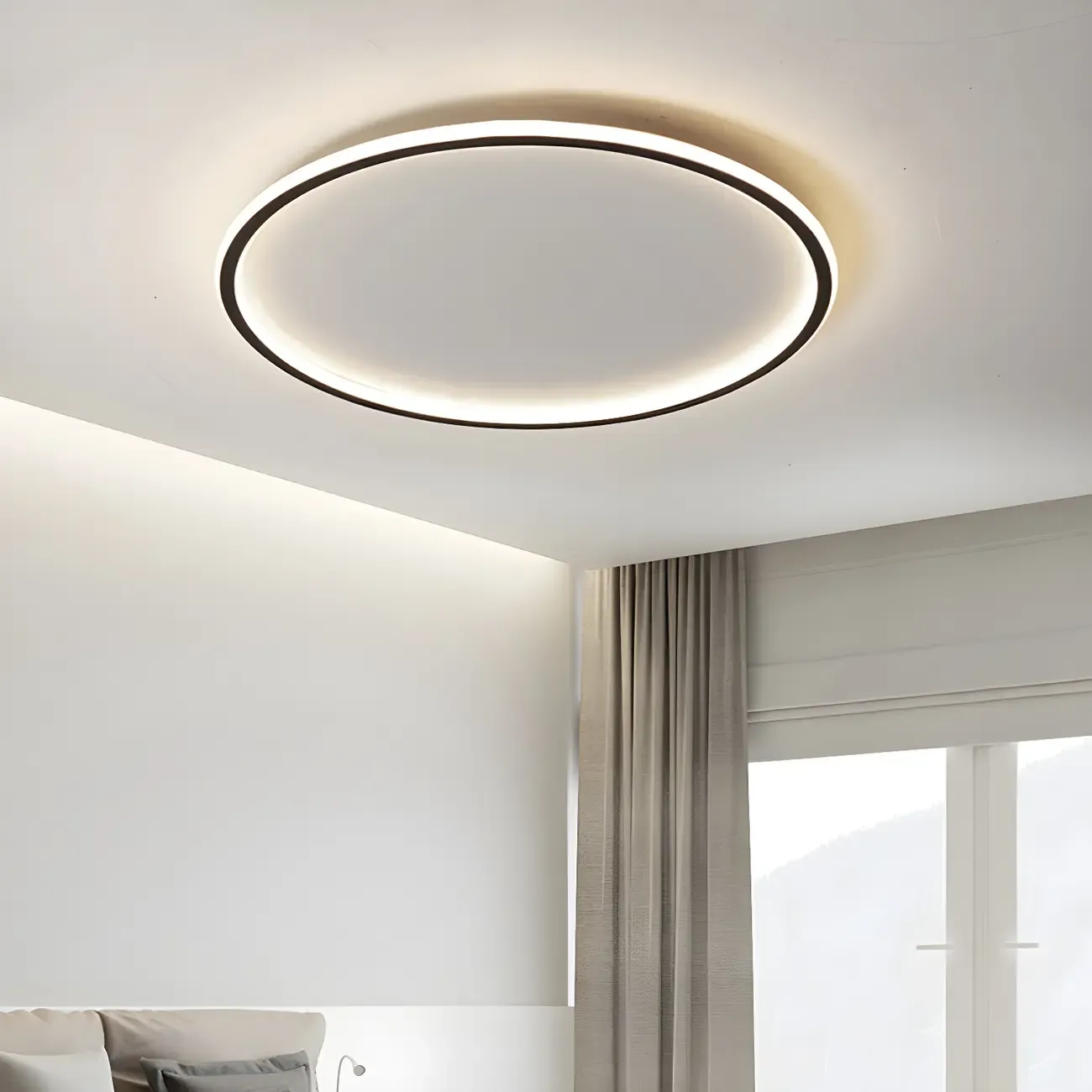 16 Inch Round Acrylic LED Flush Ceiling Light Dimmable Image - 4