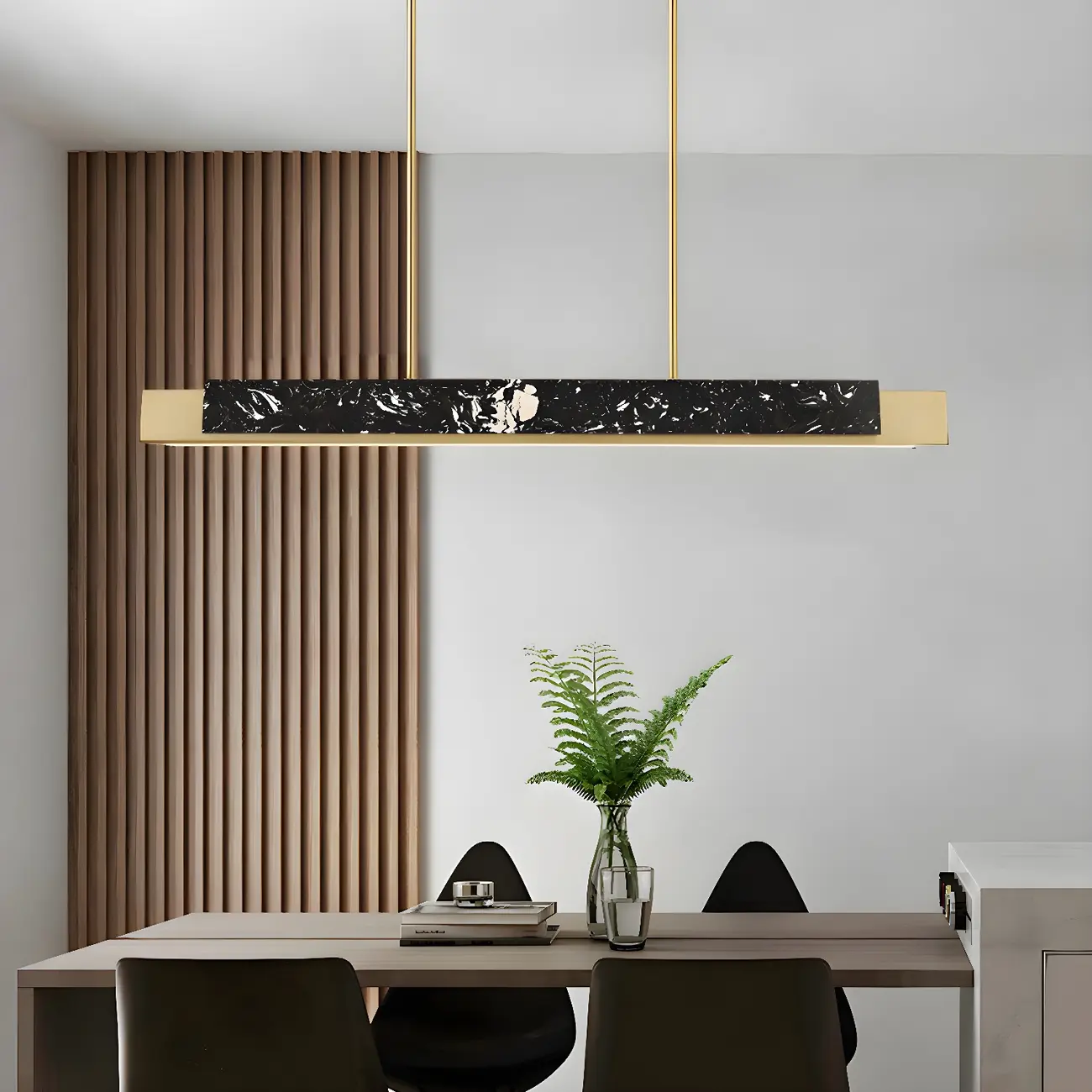 Modern Stone Linear LED Pendant Light for Kitchen Image - 1 | homeyfad