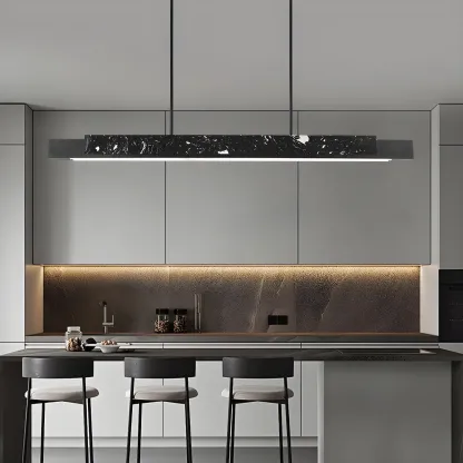 Modern Stone Linear LED Pendant Light for Kitchen Image - 3